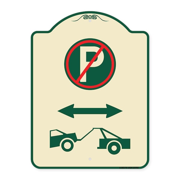 Signmission No Parking Tow Away Zone W/ Graphic Heavy-Gauge Aluminum Sign, 24" x 18", TG-1824-23793 A-DES-TG-1824-23793 - main
